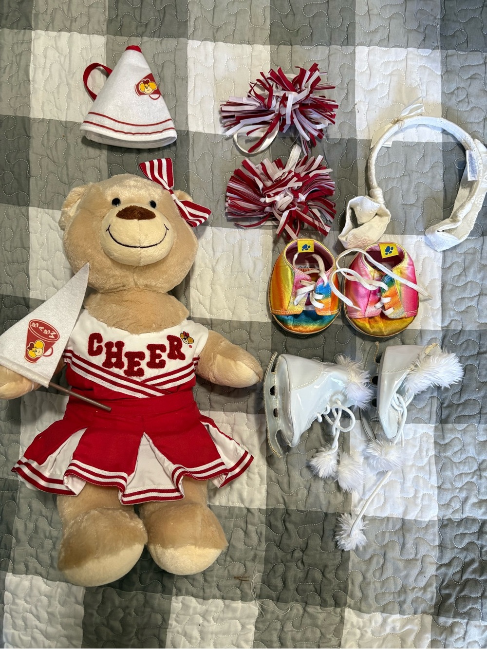 Build-A-Bear Red and White Cheerleader with Accessories
